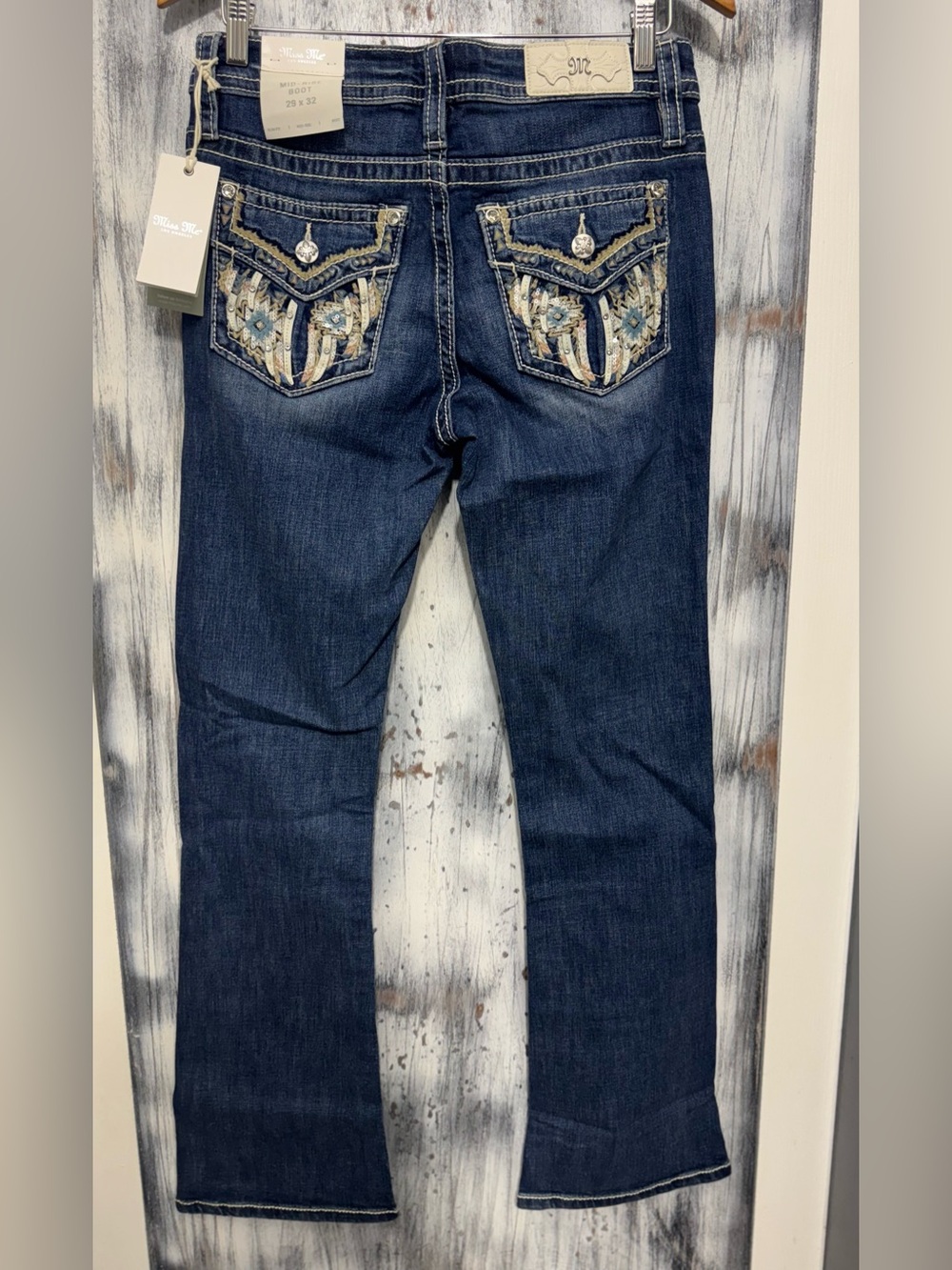 Miss Me Jeans Mid-Rise Boot Dk Blue Wmns Jeans M5082B197MV Size 29x32